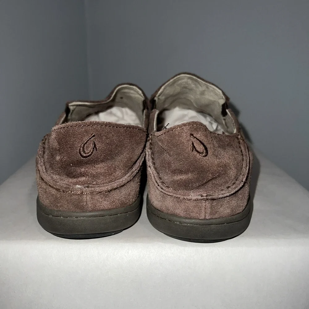 OluKai Nohea Suede Leather Brown Slip On Loafers Mens Size 8 10177-4848